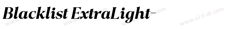 Blacklist ExtraLight字体转换